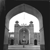 نمايي از ايوان شمالي و گلدسته‌هاي مسجد جامع نيشابور